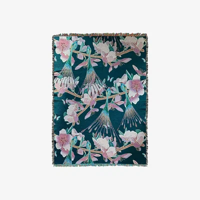 Wolf & Badger Woven Throw - Blossom Garden Amanda West