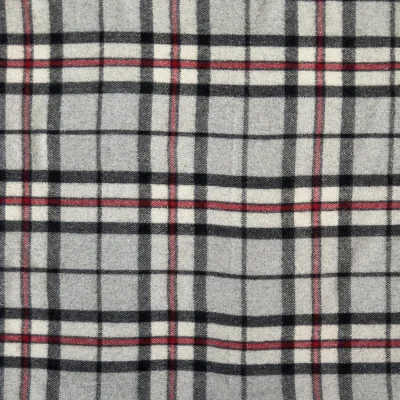 Wolf & Badger Thomson Grey - 100% Recycled Wool Tartan Knee Blanket | One Size | Loom & Cove