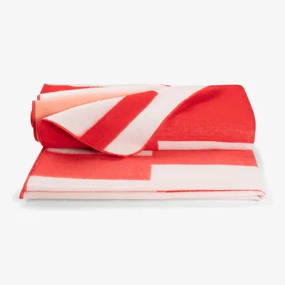 Wolf & Badger Plaid Native The Falling Blocks Coral Red | Alpaca Loca