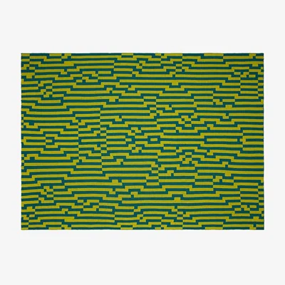 Wolf & Badger Bitmap Zoom In 2 Green Throw Zuzunaga