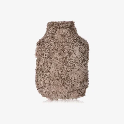 Wolf & Badger Brown Sheepskin Hot Water Bottle Cover - Taupe Owen Barry