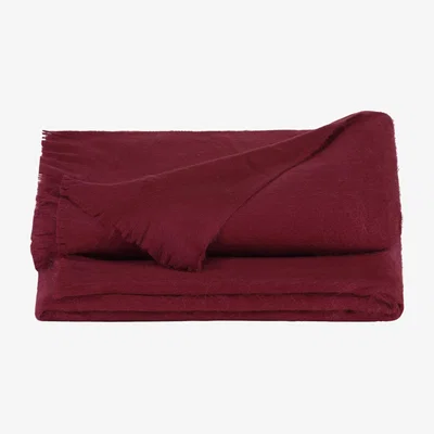 Wolf & Badger Plaid Bordeaux Red | Alpaca Loca
