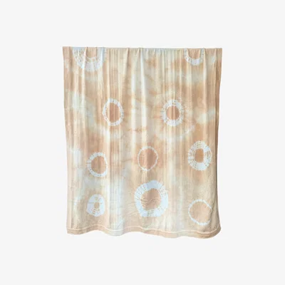 Wolf & Badger Neutrals / Gold / Yellow Gold Shibori - Handmade Plant-Dyed Merino Wool Throw Blanket | One Size | Wooliie