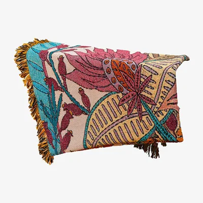 Wolf & Badger Yellow / Orange / Green Le Broc - Jacquard Throw | Creature Marseille