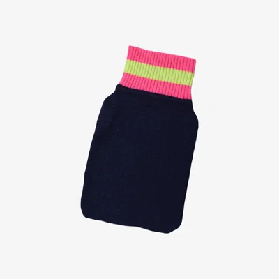 Wolf & Badger Blue Navy Cashmere Mini Hot Water Bottle One Size Cove