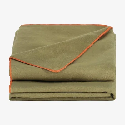 Wolf & Badger Plaid/Throw Stitched Cigar Brown And Terracotta Alpaca Wool Alpaca Loca