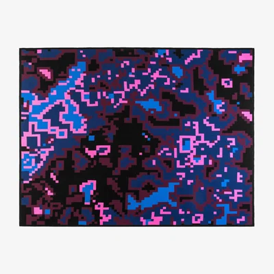 Wolf & Badger Digital Sunset Merino Wool & Silk Knitted Throw Zuzunaga