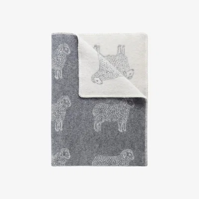 Wolf & Badger Grey Sheep Small Wool Blanket J. j.textile