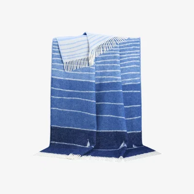 Wolf & Badger Blue / White Blue Boat Wool Throw J. j.textile