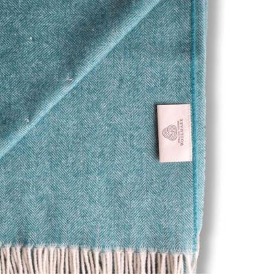 Wolf & Badger Electric Blue Merino Wool Throw, New Collection | Decoflux Home