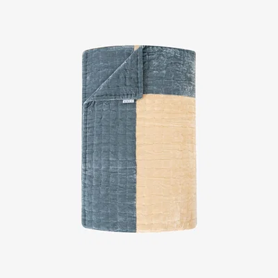 Wolf & Badger Grey Velvet Quilt - Duck Egg X Sand The Annam House