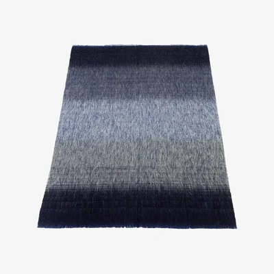 Wolf & Badger Black / Grey Large Mohair Shaded Throw In Jet One Size Eliská