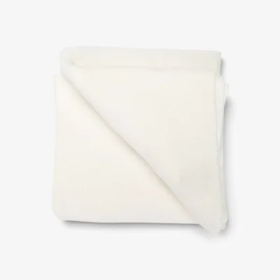 Wolf & Badger 100% Cashmere Blanket - White | One Size | Loom & Cove