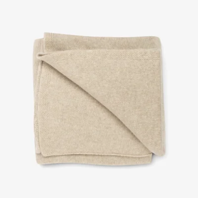 Wolf & Badger Neutrals 100% Cashmere Blanket - Natural Cream | One Size | Loom & Cove