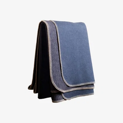 Wolf & Badger Alpaca Fur Blanket – Blue And Teal Reversible | One Size | Venture Latin