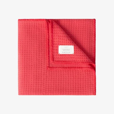 Wolf & Badger Red The Cradle Studio Knit Blanket - Cayenne