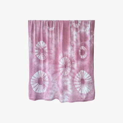 Wolf & Badger Pink / Purple Rose Shibori - Handmade Plant-Dyed Merino Wool Throw Blanket | One Size | Wooliie