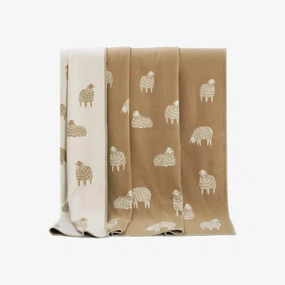 Wolf & Badger Brown Sheep Mima Cotton Blanket J. j.textile