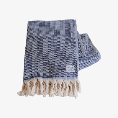 Wolf & Badger Blue Organic Cotton Handwoven Blankets - Ocean One Size Droplet Home Goods