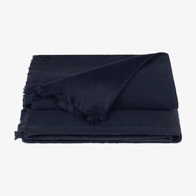 Wolf & Badger Plaid/Throw Royal Blue Alpaca Wool Alpaca Loca