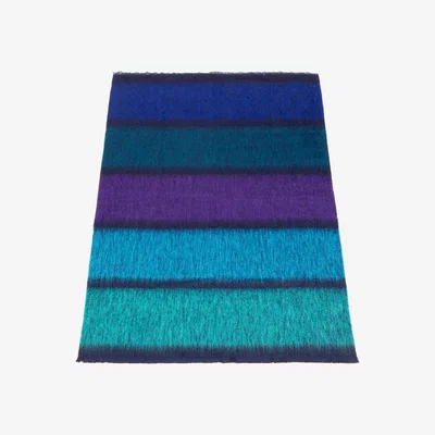 Wolf & Badger Blue Large Mohair Prism Throw In Irise Eliská