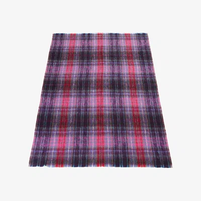 Wolf & Badger Pink / Purple / Red Large Mohair Highland Throw In Sloeberry One Size Eliská