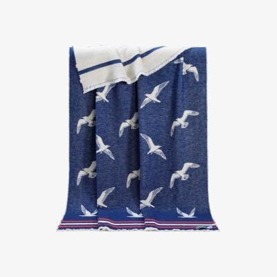Wolf & Badger Blue Seagulls Pure Cotton Throw J. j.textile