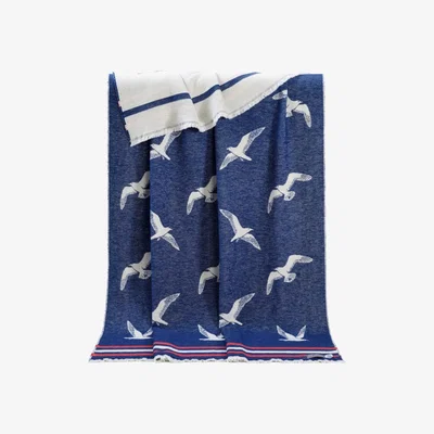 Wolf & Badger Blue Seagulls Pure Cotton Throw J. j.textile