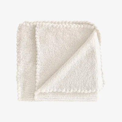Wolf & Badger Let It Snow Cashmere Bouclé Baby Blanket In Warm White Grace Cashmere Zurich