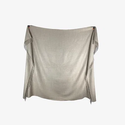 Wolf & Badger Neutrals Beige Classic Premium Baby Alpaca Throw Washein