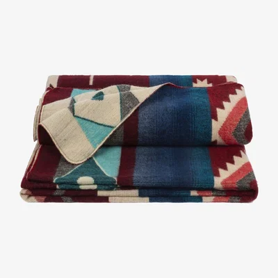 Wolf & Badger Plaid/Throw Native Wine Red Alpaca Wool Alpaca Loca