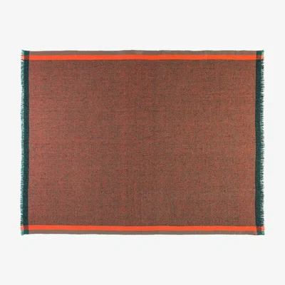 Wolf & Badger Thinking Red 100% Merino Wool Handwoven Throw Zuzunaga