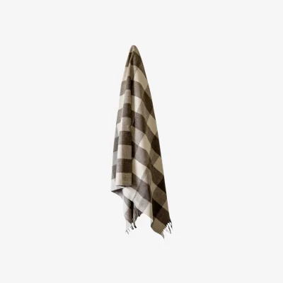 Wolf & Badger Neutrals Jacob - 100% Recycled Wool Tartan Blanket | One Size | Loom & Cove