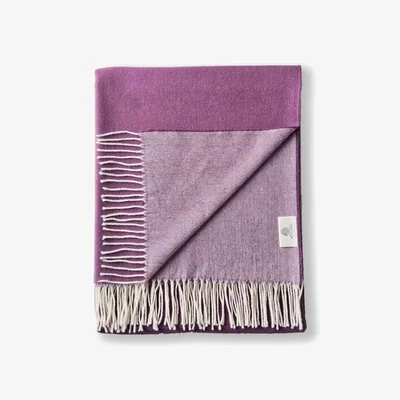 Wolf & Badger Pink / Purple Purple Merino Wool Throw, New Collection | Decoflux Home