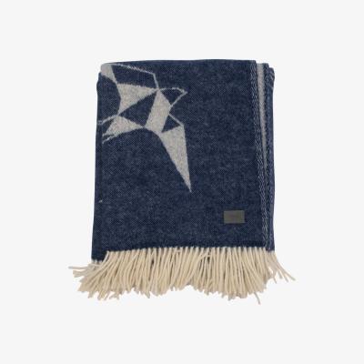 Wolf & Badger Throw Swallow Blue Woolish