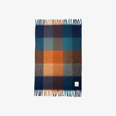 Wolf & Badger Blue / Yellow / Orange The Reykjavik Throw - Multi Check | Arctic Fox & Co.