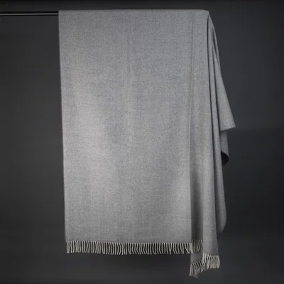 Wolf & Badger Daydreams - Merino Lambswool Throw - Grey Heating & Plumbing London