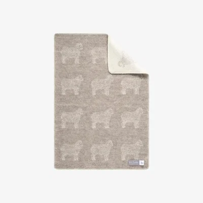 Wolf & Badger Neutrals / White / Brown Beige Sheep Little Wool Blanket J. j.textile