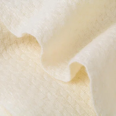 Wolf & Badger Evening Tales Soft Pure New Wool Blanket - Contemporary Weave - Neutrals | Heating & Plumbing London