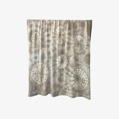 Wolf & Badger Brown / Green / Neutrals Henna Green Shibori - Handmade Plant-Dyed Merino Wool Throw Blanket | One Size | Wooliie