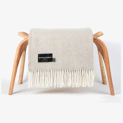Wolf & Badger Neutrals Evening Tales Pure New Wool Blanket - Warm Beige | Heating & Plumbing London
