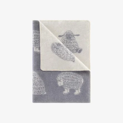 Wolf & Badger Grey Merry Sheep Small Merino Wool Blanket J. j.textile