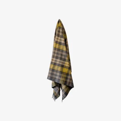 Wolf & Badger Neutrals Natural Buchanan - 100% Recycled Wool Tartan Blanket | One Size | Loom & Cove