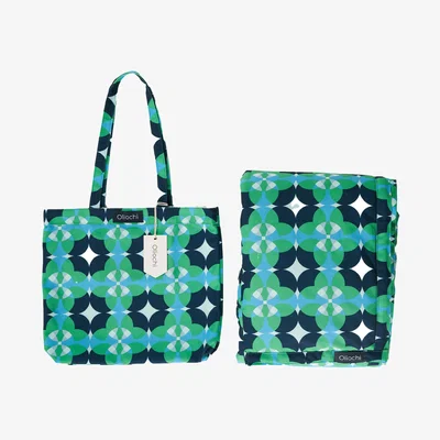Wolf & Badger Green / Blue Capella Green Picnic Blanket | Oliochi