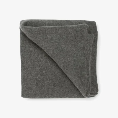 Wolf & Badger 100% Cashmere Blanket - Dark Grey | One Size | Loom & Cove