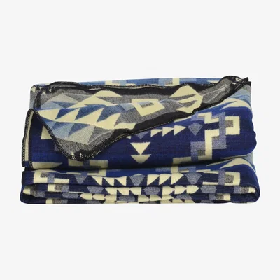 Wolf & Badger Plaid/Throw Native Traveller Blue - Alpaca Wool Alpaca Loca