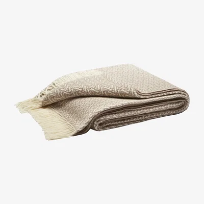 Wolf & Badger Neutrals Indianina Cashmere Throw Blanket Beige Lo Decor