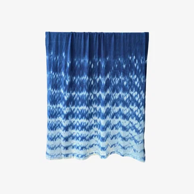 Wolf & Badger Blue Indigo Rain - Handmade Plant-Dyed Merino Wool Throw Blanket | One Size | Wooliie