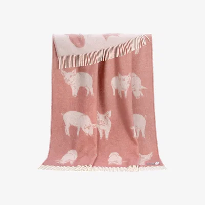 Wolf & Badger Pink / Purple Piglet Throw J. j.textile