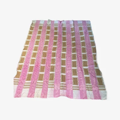 Wolf & Badger Gold / Pink / White Aso Oke Cloth Throw - Onehundred Six One | One Size | Botanical Boys